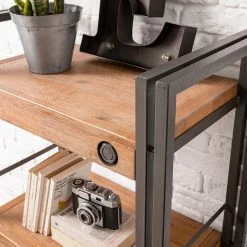 Ars manufacti Regal Manchester IV - Akazie massiv / Metall - Akazie / Anthrazit -BÜROMÖBEL Verkaufsgeschäft 1000008842 200430 15154600008 DETAILS P000000001000008842