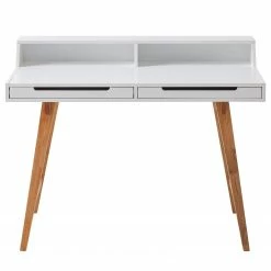 Mørteens Schreibtisch Birkum - Trompetenbaum teilmassiv - Weiß / Trompetenbaum -BÜROMÖBEL Verkaufsgeschäft 1000027351 200702 09552400004 DETAILS P000000001000027351