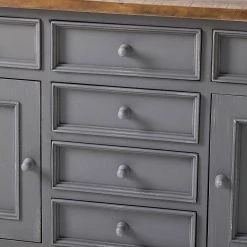 Maison Belfort Sideboard Balignton I - Kiefer massiv - Grau -BÜROMÖBEL Verkaufsgeschäft 1000027368 200928 14081600007 DETAILS P000000001000027368