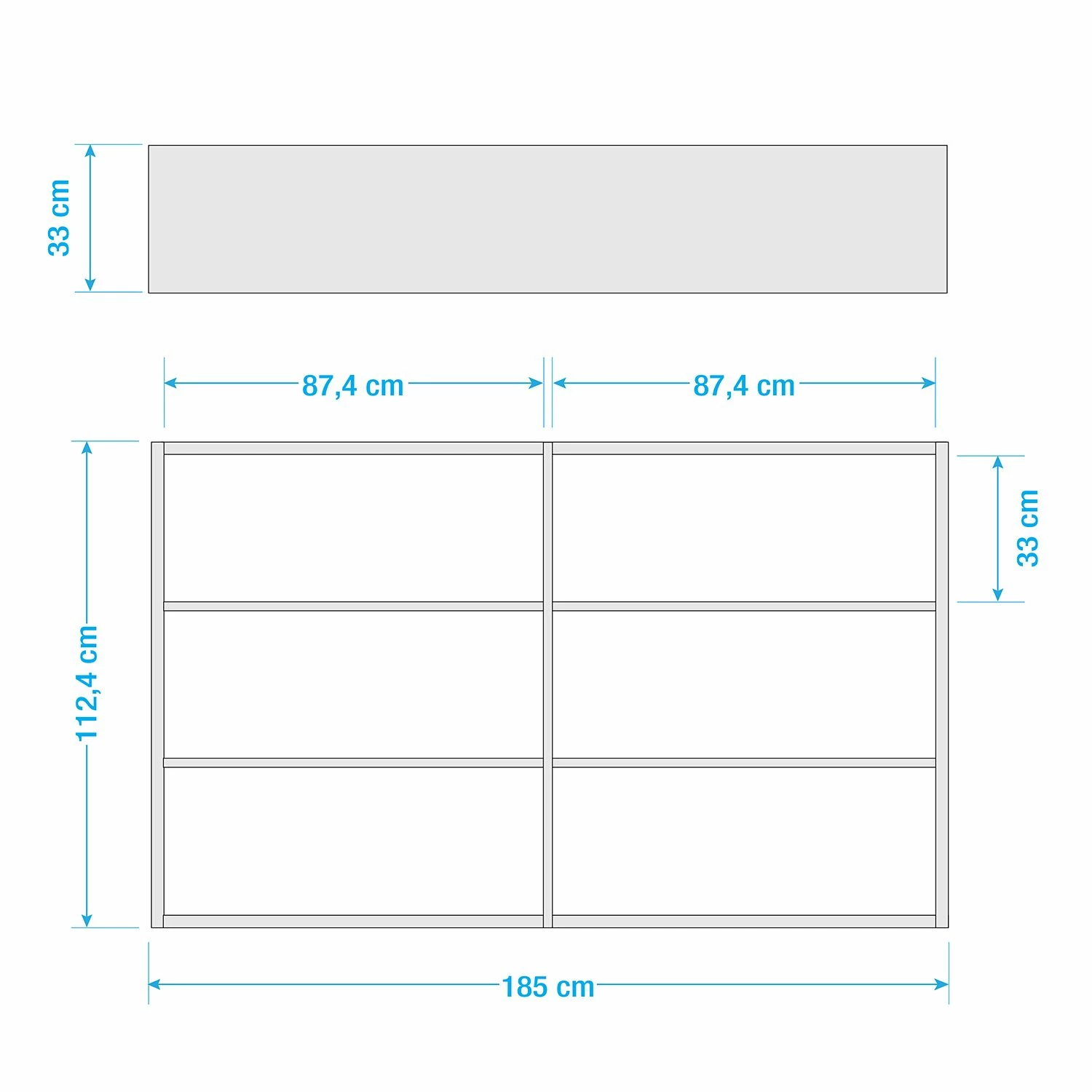 Loftscape Bücherregal Empire - Cremeweiß - Höhe: 112 cm - Breite: 185 cm 8 Loftscape Bücherregal Empire - Cremeweiß - Höhe: 112 cm - Breite: 185 cm – Bild 6
