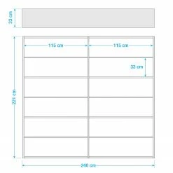 Loftscape Bücherregal Empire - Cremeweiß - Höhe: 221 cm - Breite: 241 cm -BÜROMÖBEL Verkaufsgeschäft 1000036266 190621 12570200017 GALLERYIMAGES P000000001000036266