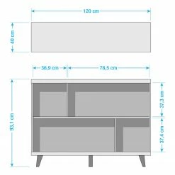 Germania Regal Neston I - Matt Weiß / Eiche Sanremo Dekor -BÜROMÖBEL Verkaufsgeschäft 1000039567 180612 14224002 GALLERYIMAGES P000000001000039567