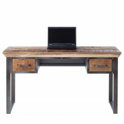 Ars manufacti Schreibtisch Hunter - Massivholz Mango / Metall - Mango / Blaugrau -BÜROMÖBEL Verkaufsgeschäft 1000050847 200616 12205300003 DETAILS P000000001000050847