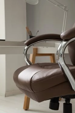Home24office Chefsessel Director II - Kunstleder / Kunststoff - Cappuccino / Silber -BÜROMÖBEL Verkaufsgeschäft 1000064391 200819 06140400003 DETAILS P000000001000064391
