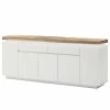 Fredriks Sideboard Roble III - Inkl. Beleuchtung - Eiche / Matt Weiß