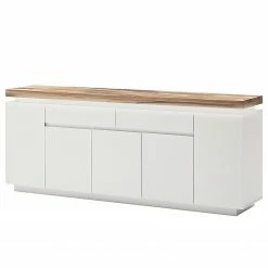 Fredriks Sideboard Roble III - Inkl. Beleuchtung - Eiche / Matt Weiß