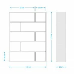 Temahome Regal Dublin - Weiß - Höhe: 173 cm -BÜROMÖBEL Verkaufsgeschäft 1000094969 201002 14512800001 SKETCH DETAILS P000000001000094969 sketch