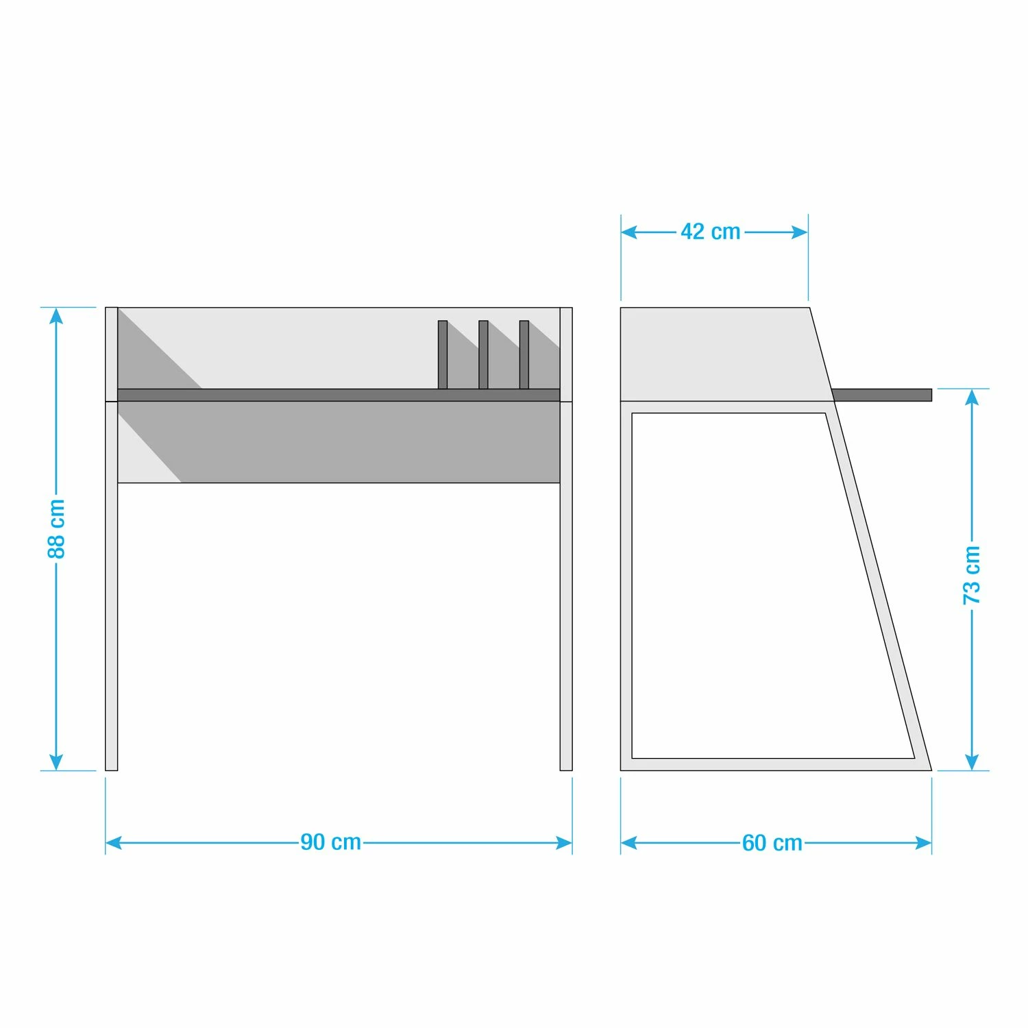 Temahome Schreibtisch Volga - Weiß / Eiche 12 Temahome Schreibtisch Volga - Weiß / Eiche – Bild 10