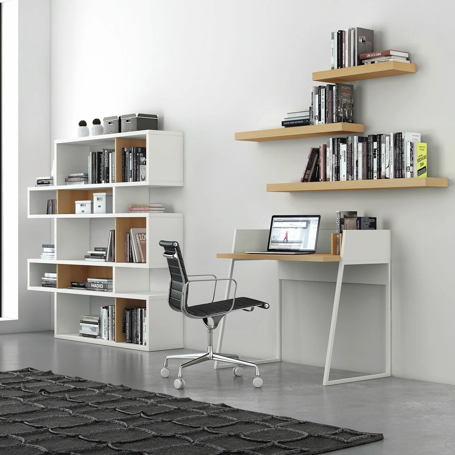 Temahome Schreibtisch Volga - Weiß / Eiche 4 Temahome Schreibtisch Volga - Weiß / Eiche – Bild 2