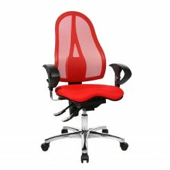 Topstar Bürodrehstuhl Sitness 15 - Kunstfaser / Metall - Rot / Chrom -BÜROMÖBEL Verkaufsgeschäft 1000096507 190208 08091100253 GALLERYIMAGES P000000001000096507
