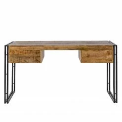 Wolf-Möbel Schreibtisch Iron - Mango massiv / Eisen - Mango / Schwarz -BÜROMÖBEL Verkaufsgeschäft 1000104116 190927 13342300051 DETAILS P000000001000104116