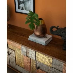 Wolf-Möbel Sideboard Orient - Akazie massiv / Metall - Mehrfarbig -BÜROMÖBEL Verkaufsgeschäft 1000114122 200630 10585000011 DETAILS P000000001000114122