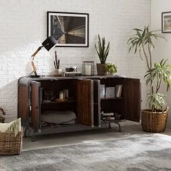 Ars manufacti Sideboard Wharton II - Akazie teilmassiv / Stahl -BÜROMÖBEL Verkaufsgeschäft 1000114890 200402 18281600105 MOOD DETAILS P000000001000114890 mood