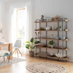 Ars manufacti Bücherregal Dharai II - Echtholzfurnier / Metall - Eiche / Silber 16 Ars manufacti Bücherregal Dharai II - Echtholzfurnier / Metall - Eiche / Silber -BÜROMÖBEL Verkaufsgeschäft 1000117167 180912 12435706 MOOD GALLERYIMAGES P000000001000117167 mood