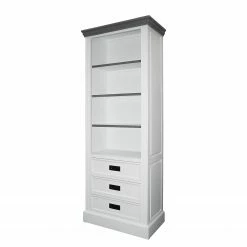 Maison Belfort Regal Nasinu - Paulownia teilmassiv - Weiß / Antik Grau