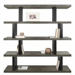 Temahome Regal Detroit - Beton Dekor / Schwarz - Höhe: 172 cm -BÜROMÖBEL Verkaufsgeschäft 1000119829 201016 13245400248 DETAILS P000000001000119829