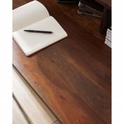 Ars manufacti Schreibtisch Woodson I - Akazie massiv / Eisen - Akazie Braun -BÜROMÖBEL Verkaufsgeschäft 1000123250 210205 15492400006 DETAILS P000000001000123250