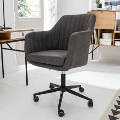 Mørteens Bürodrehstuhl Leedy - Kunstleder - Vintage Grau / Schwarz -BÜROMÖBEL Verkaufsgeschäft 1000123850 190130 10524900005 GALLERYIMAGES P000000001000123850