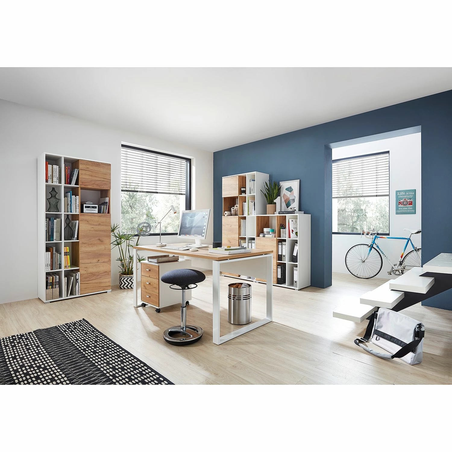 Germania Aktenschrank Lioni l - Eiche Navarra Dekor / Weiß 5 Germania Aktenschrank Lioni l - Eiche Navarra Dekor / Weiß – Bild 3