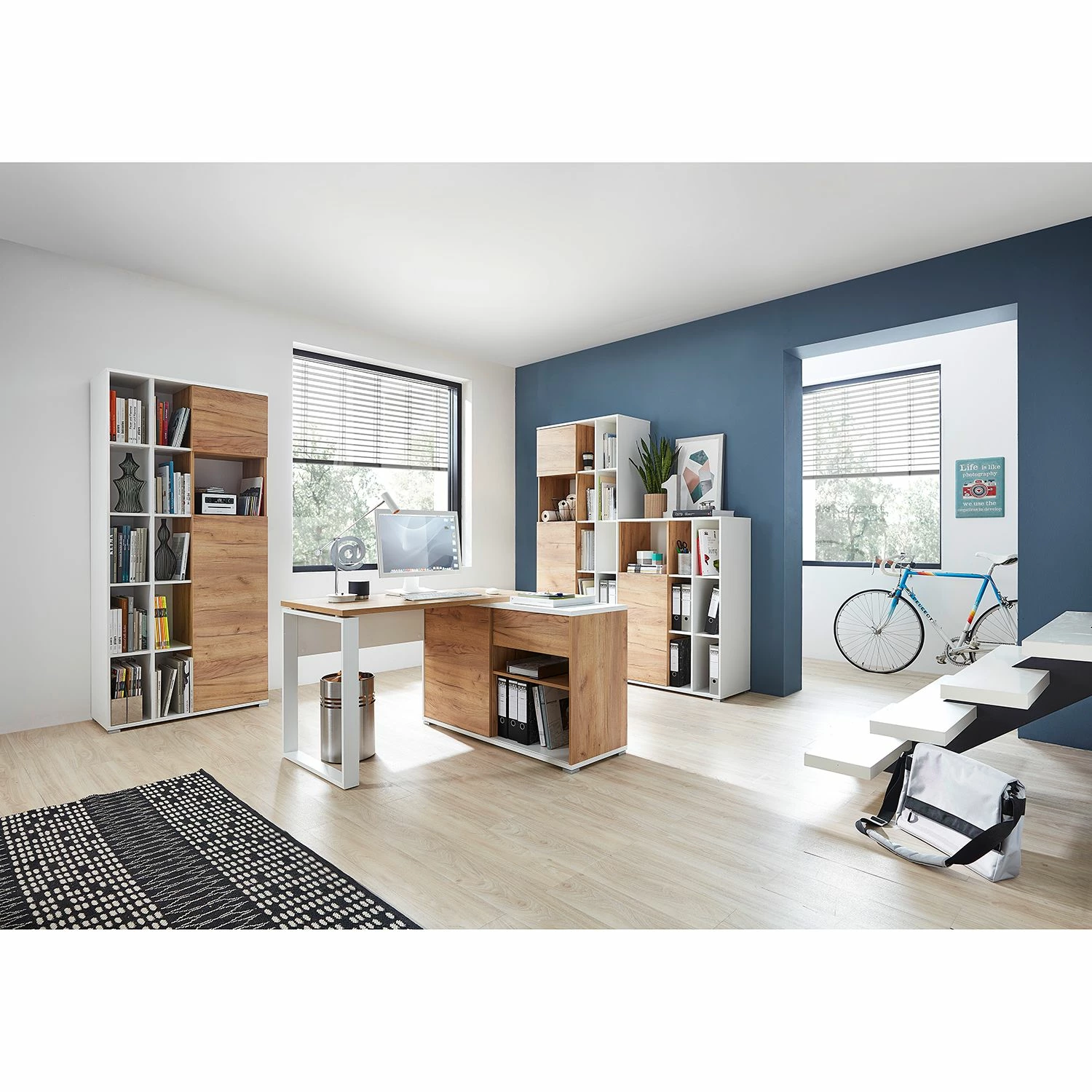 Germania Aktenschrank Lioni l - Eiche Navarra Dekor / Weiß 7 Germania Aktenschrank Lioni l - Eiche Navarra Dekor / Weiß – Bild 5