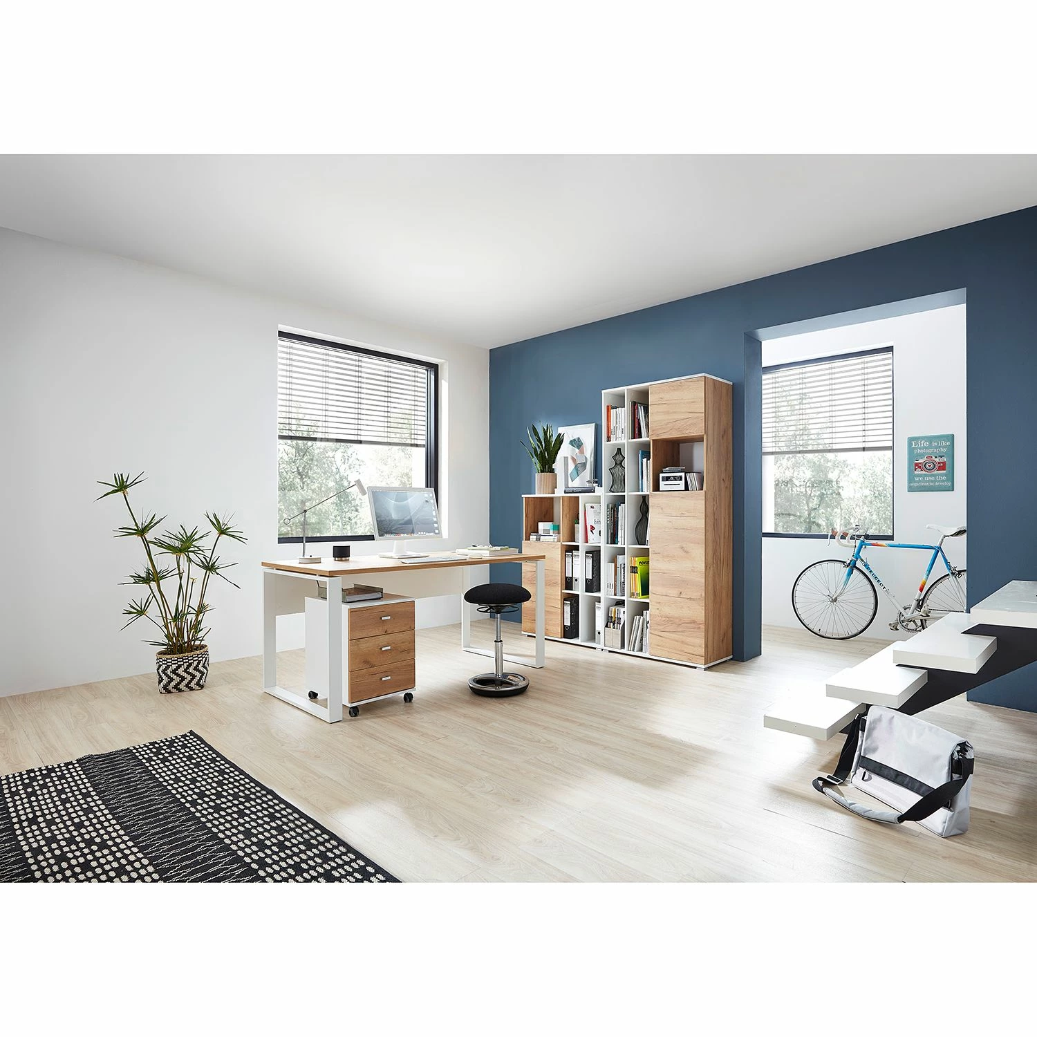 Germania Aktenschrank Lioni l - Eiche Navarra Dekor / Weiß 8 Germania Aktenschrank Lioni l - Eiche Navarra Dekor / Weiß – Bild 6