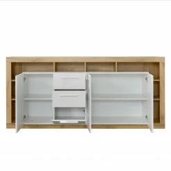 Trendteam Sideboard Rock II - Hochglanz Weiß / Wotan Eiche Dekor -BÜROMÖBEL Verkaufsgeschäft 1000128162 180905 10043745 GALLERYIMAGES P000000001000128162