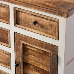 Maison Belfort Sideboard Newhaven - Mango teilmassiv - Mango / Weiß -BÜROMÖBEL Verkaufsgeschäft 1000128954 200122 18404800050 DETAILS P000000001000128954