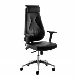 Mayer Sitzmöbel Bürodrehstuhl Lakota - Echtleder / Aluminium - Schwarz / Chrom -BÜROMÖBEL Verkaufsgeschäft 1000133111 180919 09515019 GALLERYIMAGES P000000001000133111