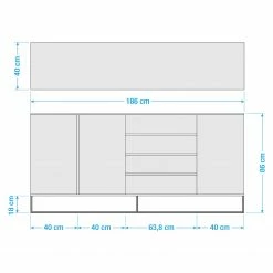 Fredriks Sideboard Zaddy I - Weiß / Schwarz -BÜROMÖBEL Verkaufsgeschäft 1000134689 190925 15560700003 SKETCH DETAILS P000000001000134689 sketch