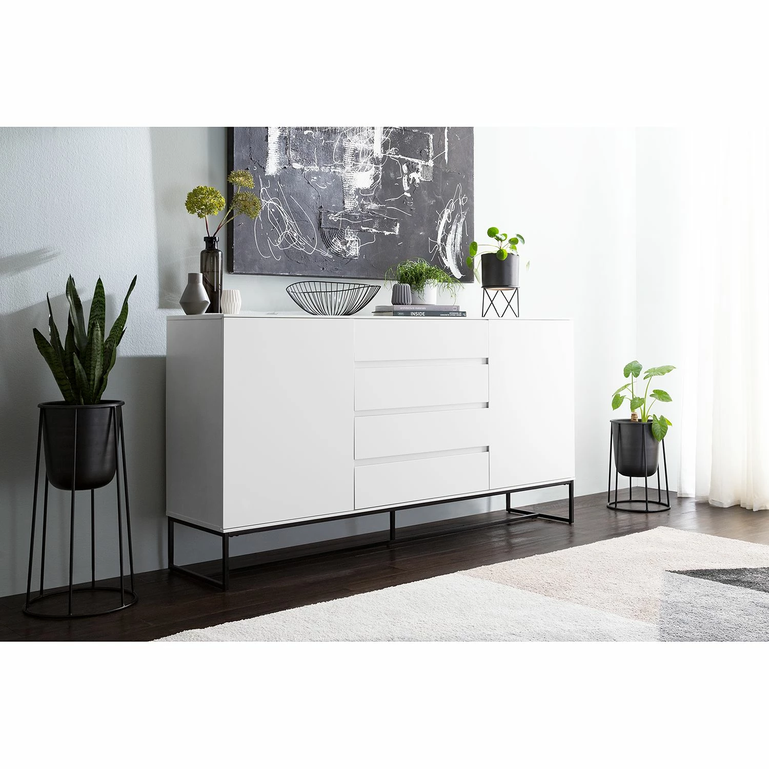 Fredriks Sideboard Zaddy II - Weiß 4 Fredriks Sideboard Zaddy II - Weiß – Bild 2