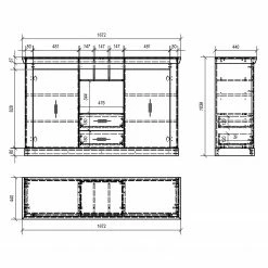 Ridgevalley Sideboard Lewk - Pinie Weiß Dekor / Pinie Dekor -BÜROMÖBEL Verkaufsgeschäft 1000136082 181219 14224000085 GALLERYIMAGES P000000001000136082