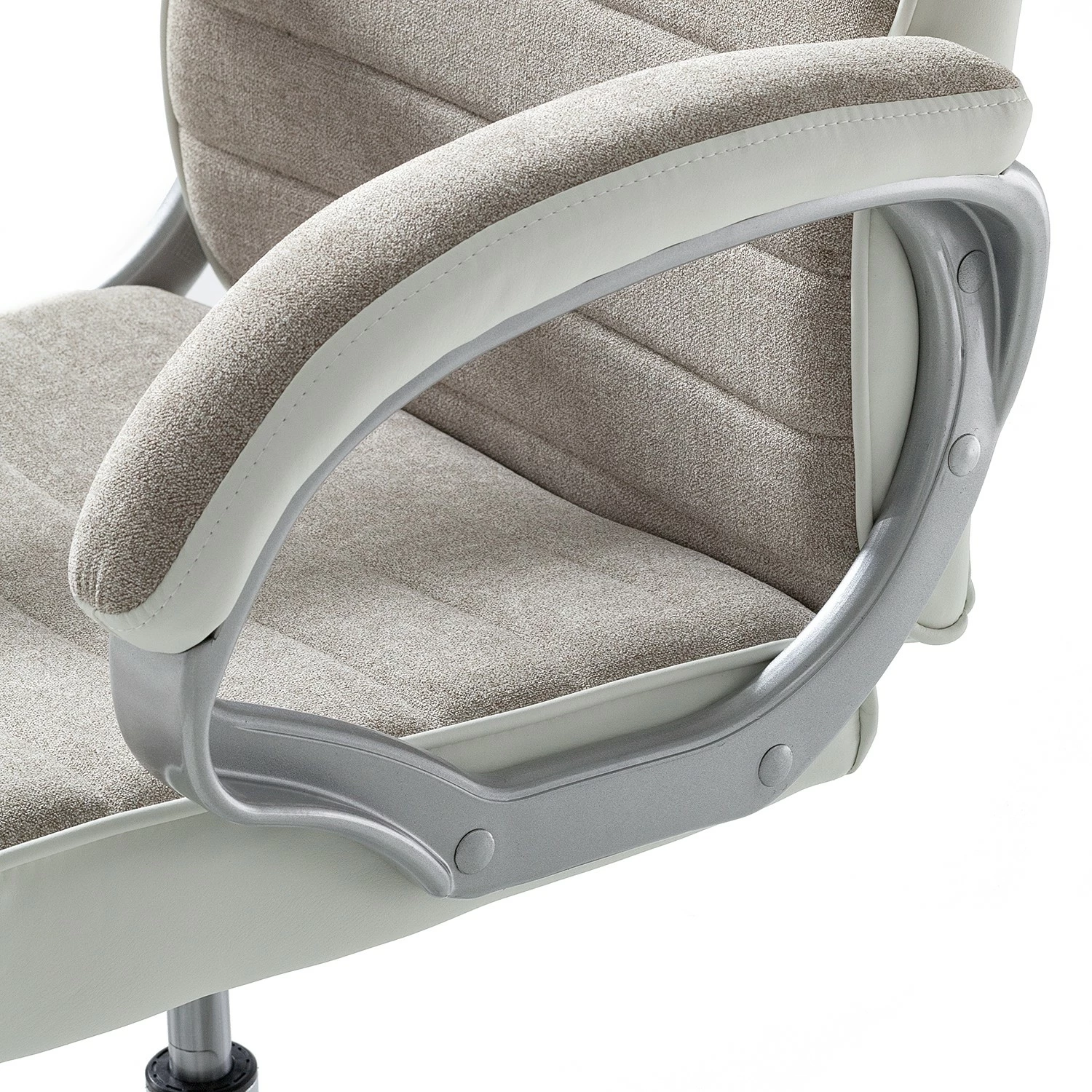 Furnitive Chefsessel Austinmer - Mikrofaser / Kunstleder - Beige / Weiß 10 Furnitive Chefsessel Austinmer - Mikrofaser / Kunstleder - Beige / Weiß – Bild 8