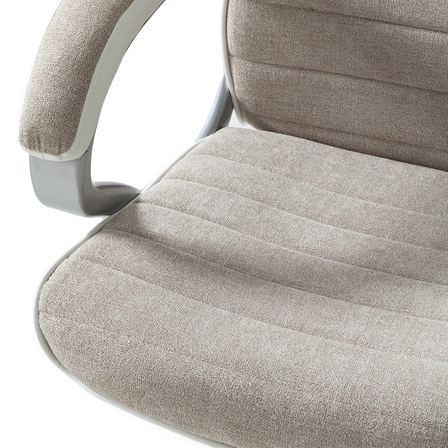 Furnitive Chefsessel Austinmer - Mikrofaser / Kunstleder - Beige / Weiß 11 Furnitive Chefsessel Austinmer - Mikrofaser / Kunstleder - Beige / Weiß – Bild 9