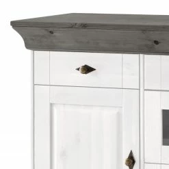 Maison Belfort Sideboard Bergen II - Kiefer massiv - Kiefer Weiß / Kiefer Grau -BÜROMÖBEL Verkaufsgeschäft 1000147249 211122 08324402439 DETAILS P000000001000147249