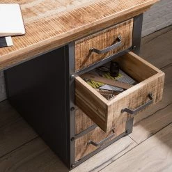 Ars manufacti Schreibtisch Hunter II - Mango massiv / Metall - Mango / Silber -BÜROMÖBEL Verkaufsgeschäft 1000150447 210630 15210700015 DETAILS P000000001000150447