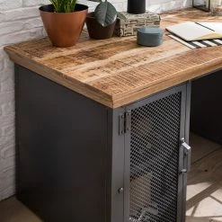 Ars manufacti Schreibtisch Hunter II - Mango massiv / Metall - Mango / Silber -BÜROMÖBEL Verkaufsgeschäft 1000150447 210701 15210700014 DETAILS P000000001000150447