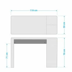 Loftscape Schreibtisch Cooks Hill - Matt Weiß / Matt Anthrazit -BÜROMÖBEL Verkaufsgeschäft 1000150737 190110 15124600005 GALLERYIMAGES P000000001000150737