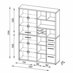 Maja Möbel Aktenschrank Set Plus V - Farbe - Weiß / Platingrau -BÜROMÖBEL Verkaufsgeschäft 1000152679 190123 10093000019 GALLERYIMAGES P000000001000152679