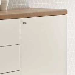 Norrwood Sideboard Gyland - Matt Weiß / Eiche Riviera Dekor -BÜROMÖBEL Verkaufsgeschäft 1000164014 190307 08392400100 GALLERYIMAGES P000000001000164014