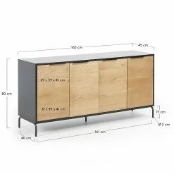 Norrwood Sideboard Ceduna - Eiche / Matt Schwarz -BÜROMÖBEL Verkaufsgeschäft 1000166592 190319 10113400070 GALLERYIMAGES P000000001000166592