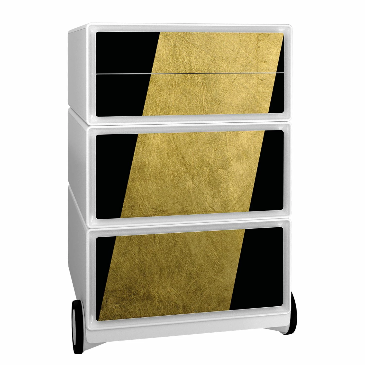 EasyOffice by Paperflow Rollcontainer easyBox Classic Chic II - Kunststoff - Gold / Weiß 3 EasyOffice by Paperflow Rollcontainer easyBox Classic Chic II - Kunststoff - Gold / Weiß