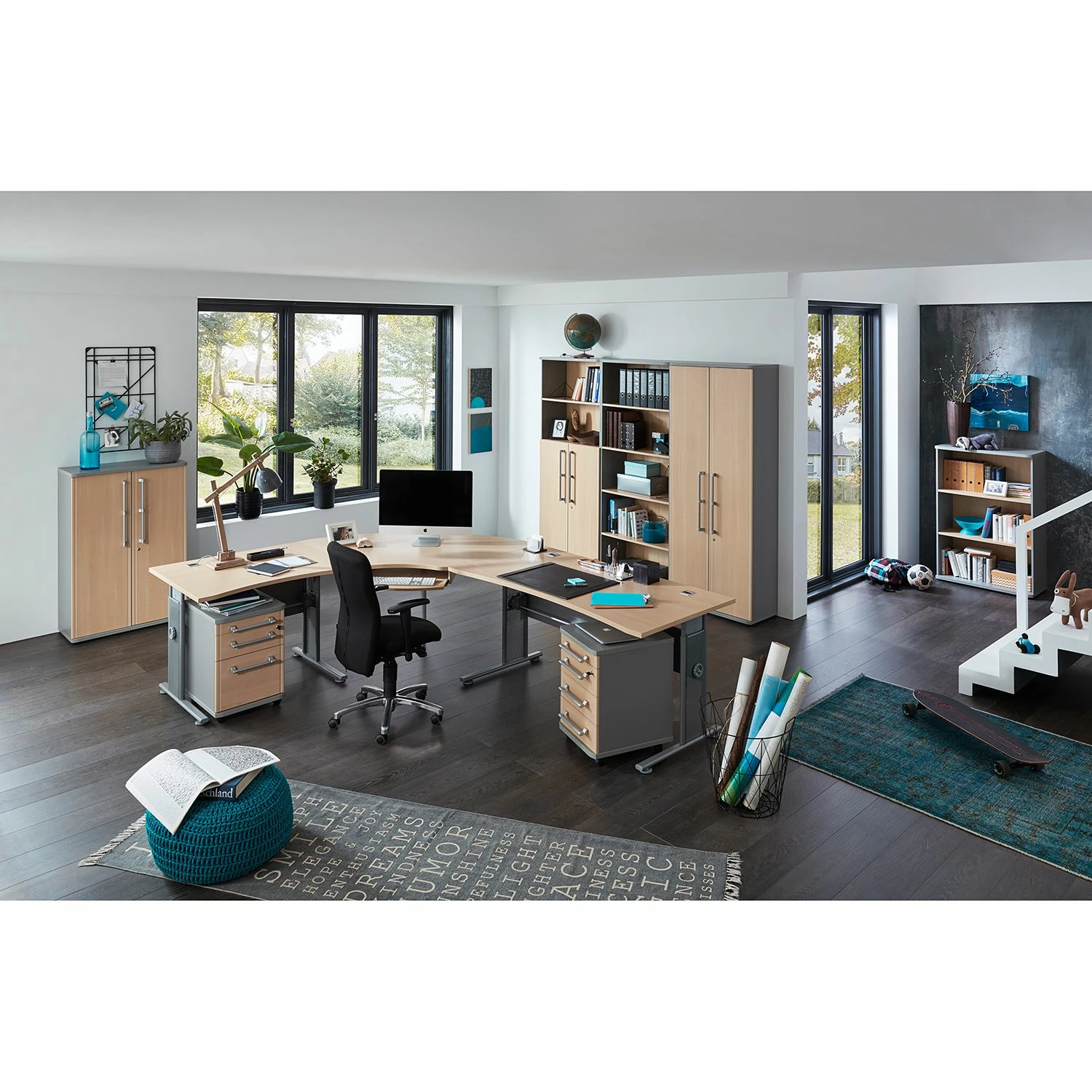 Germania Aktenregal Avero I - Ahorn Dekor / Silber 5 Germania Aktenregal Avero I - Ahorn Dekor / Silber – Bild 3