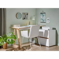 Jahnke Schreibtisch CLUB C 145 E - Weiß / Kerneiche Dekor -BÜROMÖBEL Verkaufsgeschäft 1000168497 190328 12555100048 MOOD GALLERYIMAGES P000000001000168497 mood