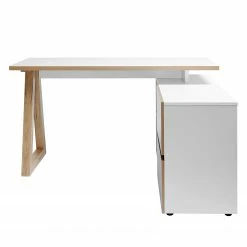 Jahnke Schreibtisch CLUB C 145 E - Weiß / Kerneiche Dekor -BÜROMÖBEL Verkaufsgeschäft 1000168497 190328 12555100049 GALLERYIMAGES P000000001000168497