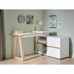 Jahnke Schreibtisch CLUB C 145 E - Weiß / Kerneiche Dekor -BÜROMÖBEL Verkaufsgeschäft 1000168497 190402 11294900008 MOOD GALLERYIMAGES P000000001000168497 mood