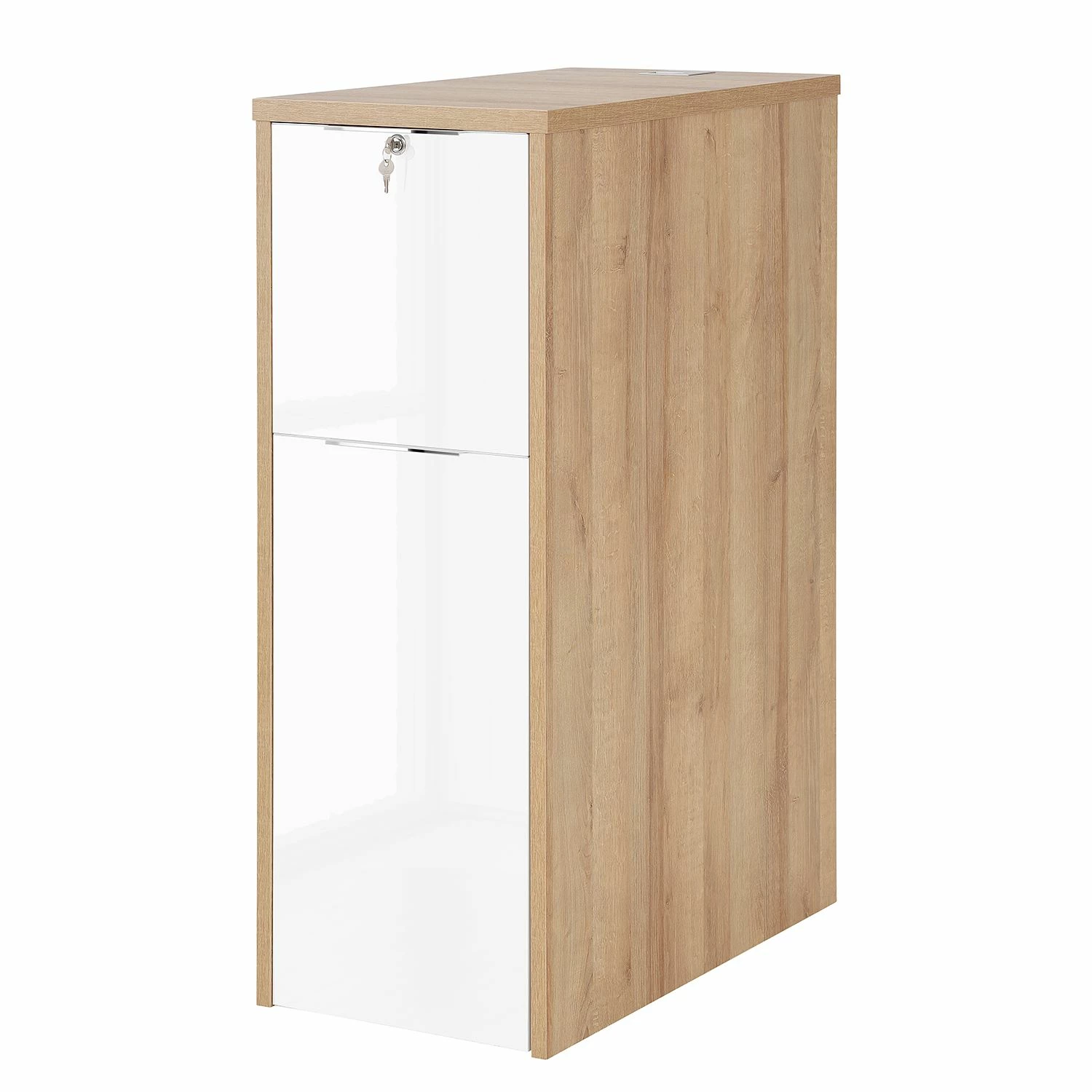 Maja Möbel Container eDJUST II - Hochglanz Weiß / Eiche Riviera Dekor 3 Maja Möbel Container eDJUST II - Hochglanz Weiß / Eiche Riviera Dekor
