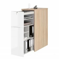 Maja Möbel Container eDJUST II - Hochglanz Weiß / Eiche Riviera Dekor 14 Maja Möbel Container eDJUST II - Hochglanz Weiß / Eiche Riviera Dekor -BÜROMÖBEL Verkaufsgeschäft 1000170532 190423 11481600027 GALLERYIMAGES P000000001000170532