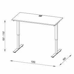 Maja Möbel Schreibtisch eDJUST I - Hellgrau / Platingrau -BÜROMÖBEL Verkaufsgeschäft 1000170535 190423 11481800054 GALLERYIMAGES P000000001000170535