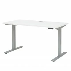 Maja Möbel Schreibtisch eDJUST I - Weiß / Platingrau