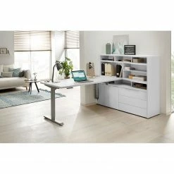 Maja Möbel Schreibtisch eDJUST III - Weiß / Platingrau -BÜROMÖBEL Verkaufsgeschäft 1000170542 190513 15362500011 MOOD GALLERYIMAGES P000000001000170542 mood